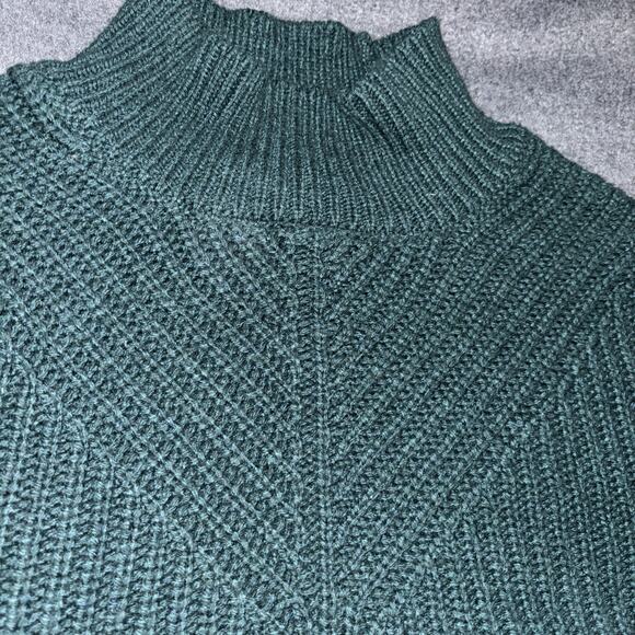 Rachel Zoe Women XL Mock Neck Forest Green Pullover Sweater Cottage Core - Picture 6 of 9